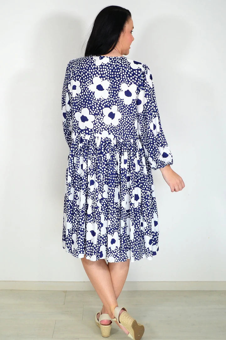 Sophie - Floral Dot Print Tunic Dress Style