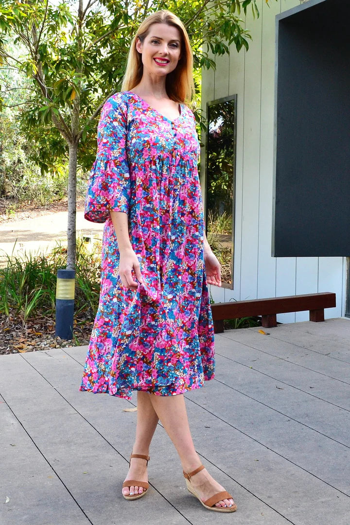 Sharon - Delightful Summer Garden Tunic Dress Women