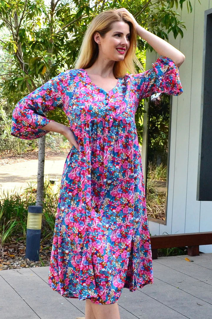 Sharon - Delightful Summer Garden Tunic Dress Women