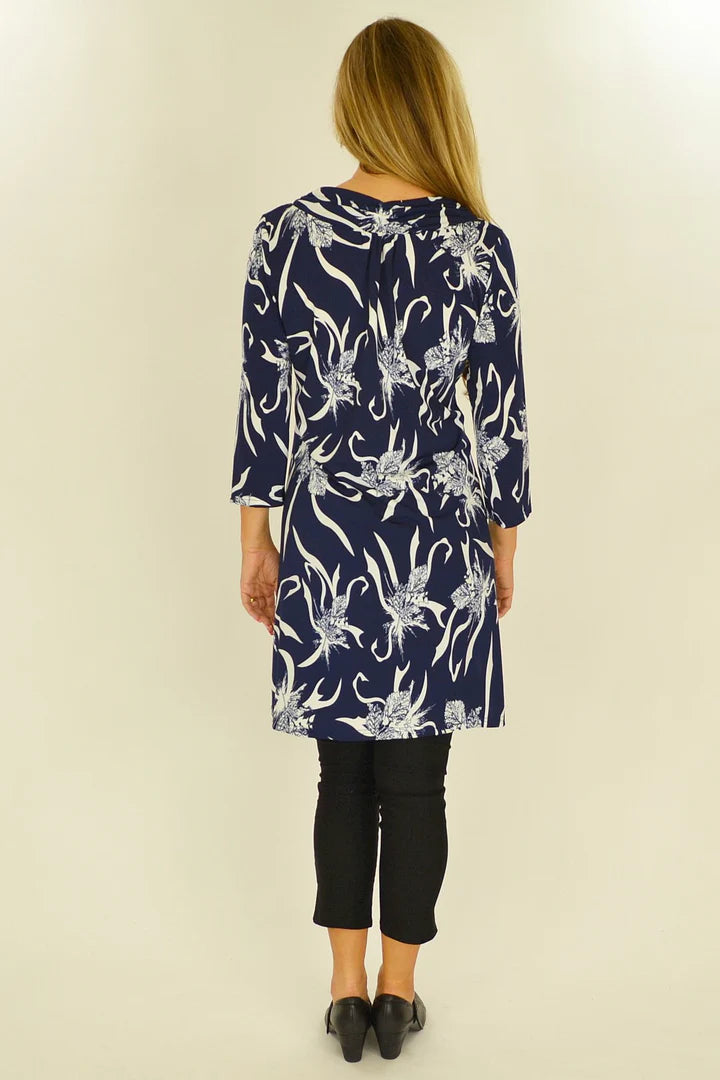 Ava - Navy Womens Dress Elegant Everyday Style