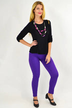 Mia - Classic Purple Pencil Leg Womens Pants