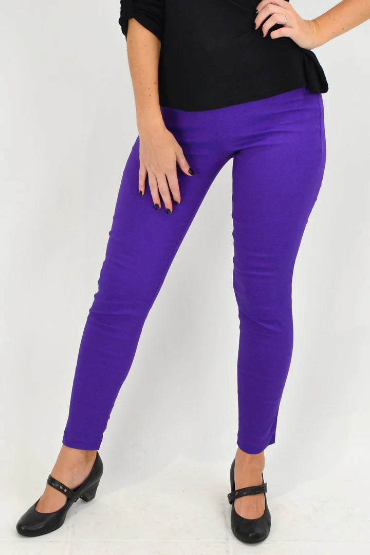 Mia - Classic Purple Pencil Leg Womens Pants