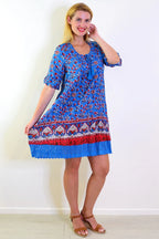 Charlotte - Red Blue Boho Tunic Dress Style