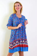 Charlotte - Red Blue Boho Tunic Dress Style