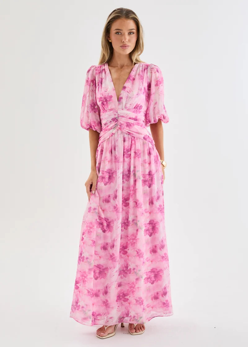 Emma - Ocean Flora Elegant Women’s Maxi Dress