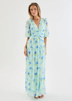 Emma - Ocean Flora Elegant Women’s Maxi Dress