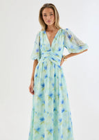 Emma - Ocean Flora Elegant Women’s Maxi Dress