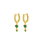 Andrea - Elegant Green Sleeper Earrings for Women