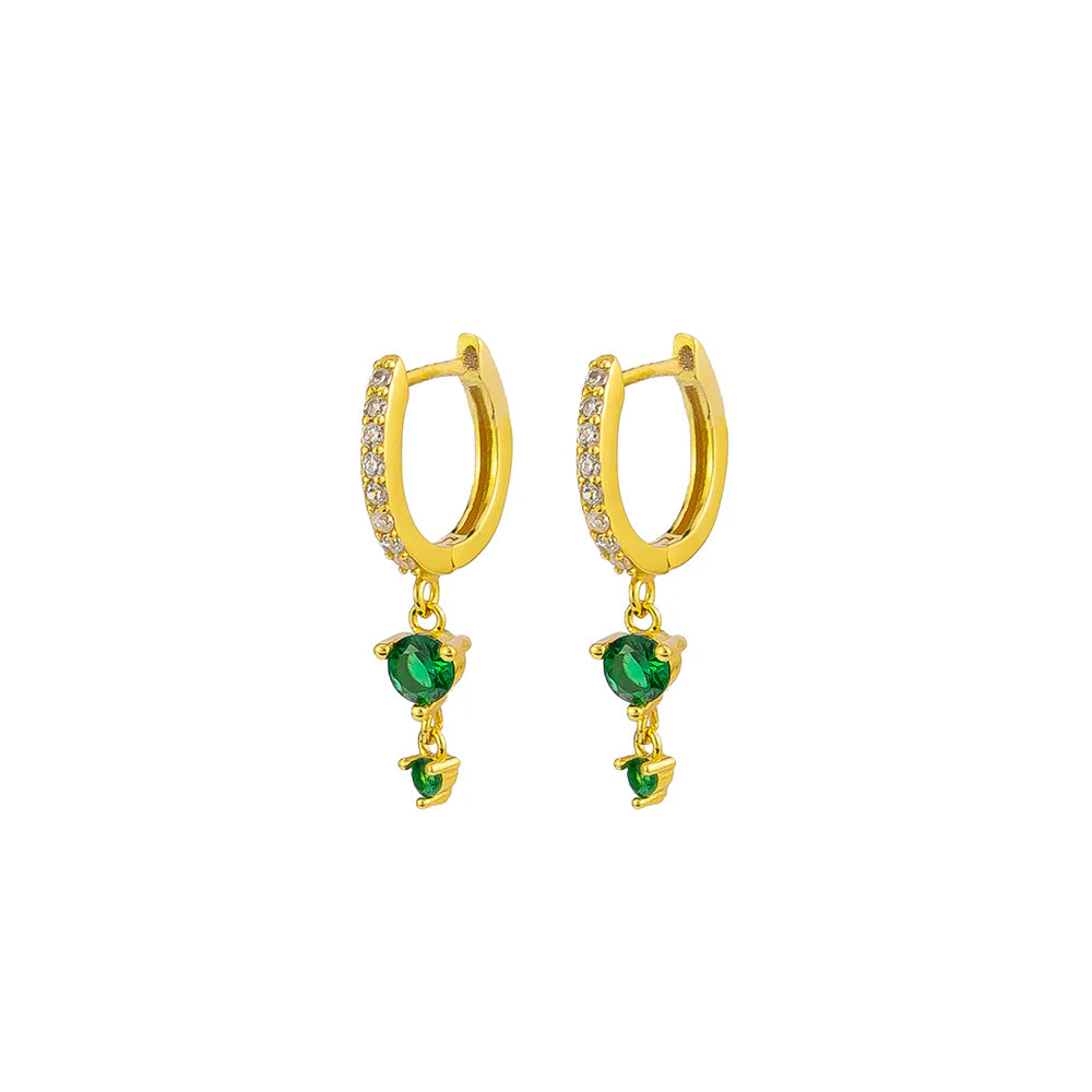 Andrea - Elegant Green Sleeper Earrings for Women