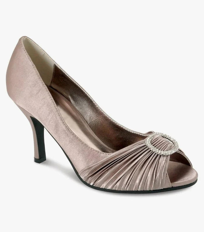Audrey - Champagne Diamanté Elegant Occasion Shoe Women