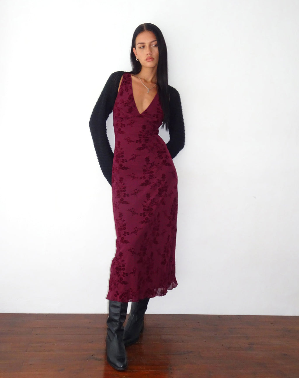 Anika - Botanical Floral Elegant Midi Dress Women