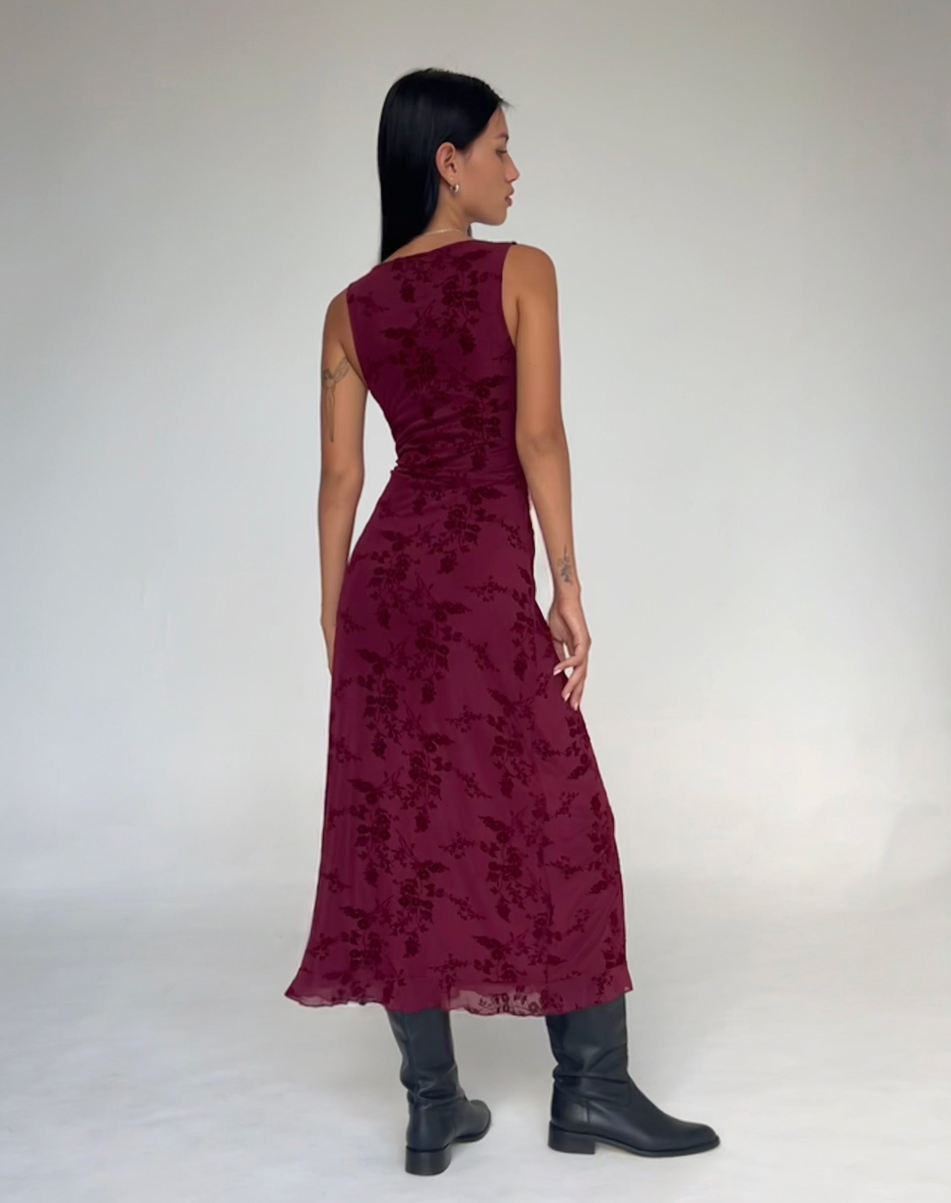 Anika - Botanical Floral Elegant Midi Dress Women