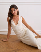 Brooke - Cream Floral Elegant Maxi Dress