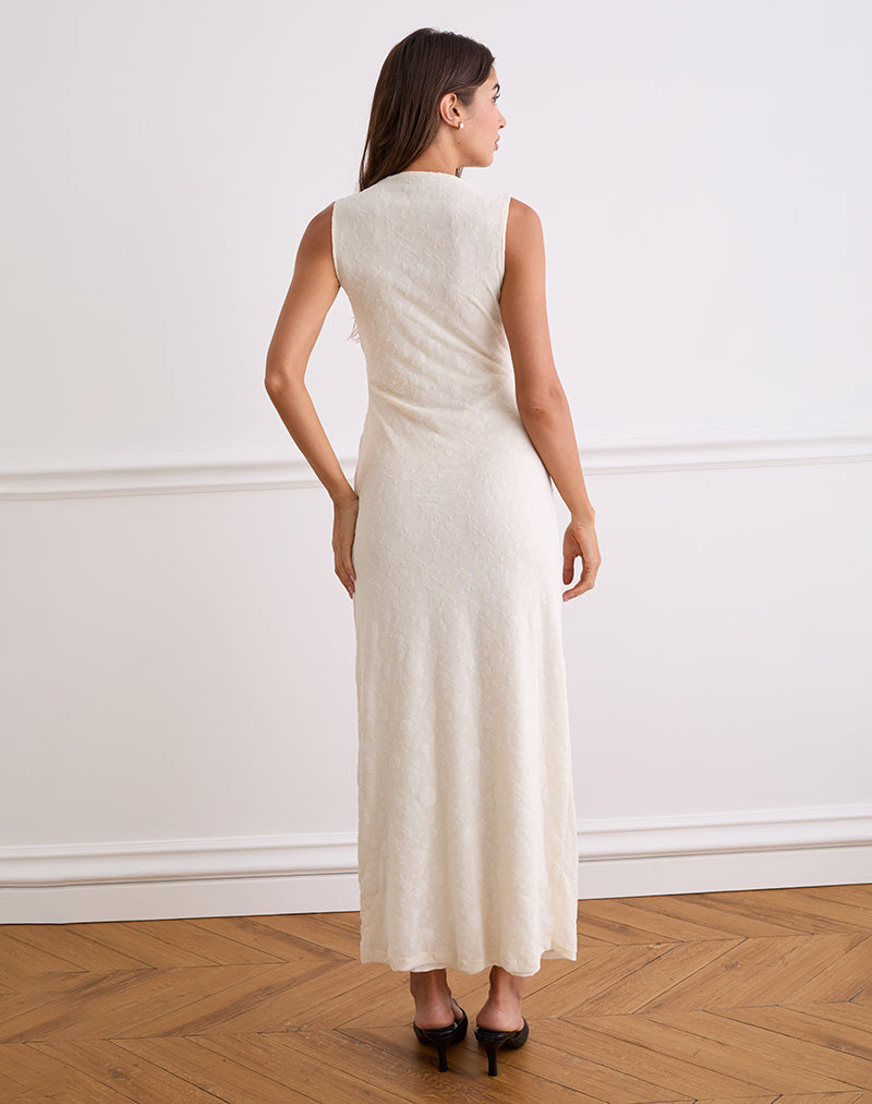 Brooke - Cream Floral Elegant Maxi Dress