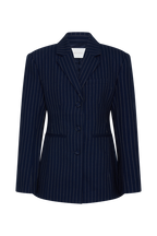 Carmen - Navy Pinstripe Pleated Set Women