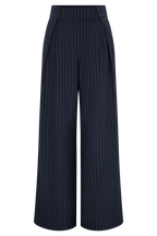 Carmen - Navy Pinstripe Pleated Set Women