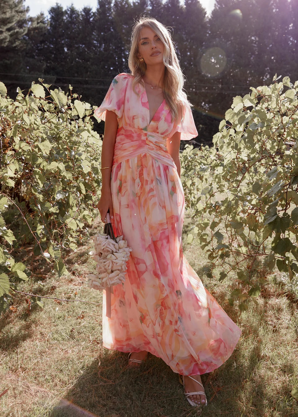 Emma - Ocean Flora Elegant Women’s Maxi Dress
