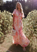 Emma - Ocean Flora Elegant Women’s Maxi Dress