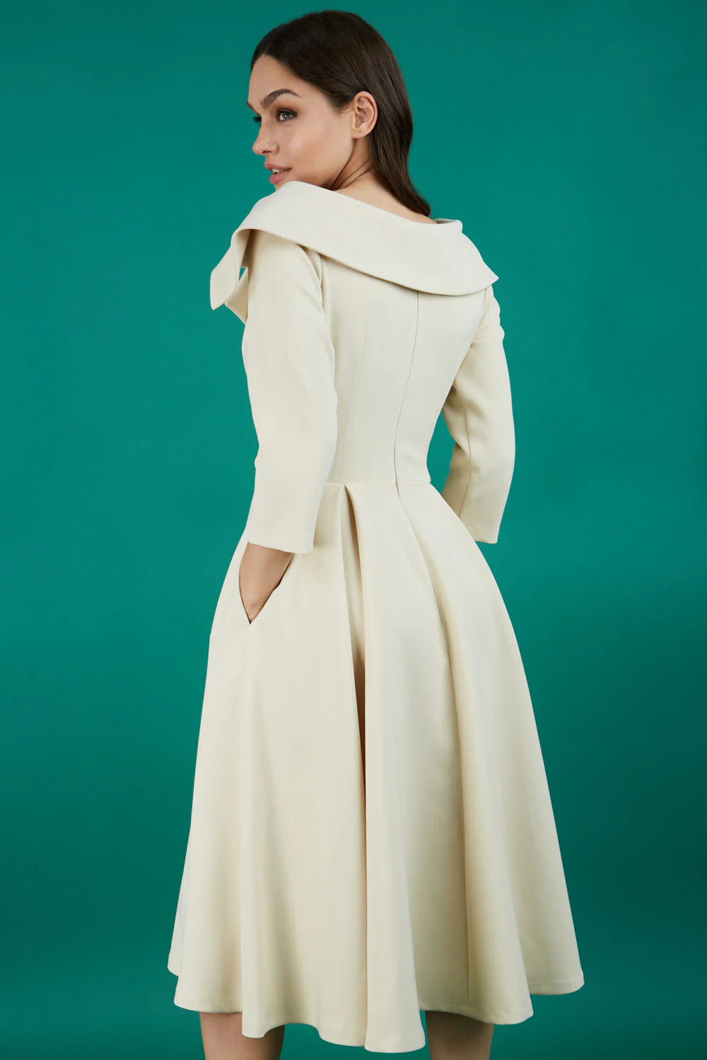 Hayley - Oversized Collar Swing Dress Elegant Style