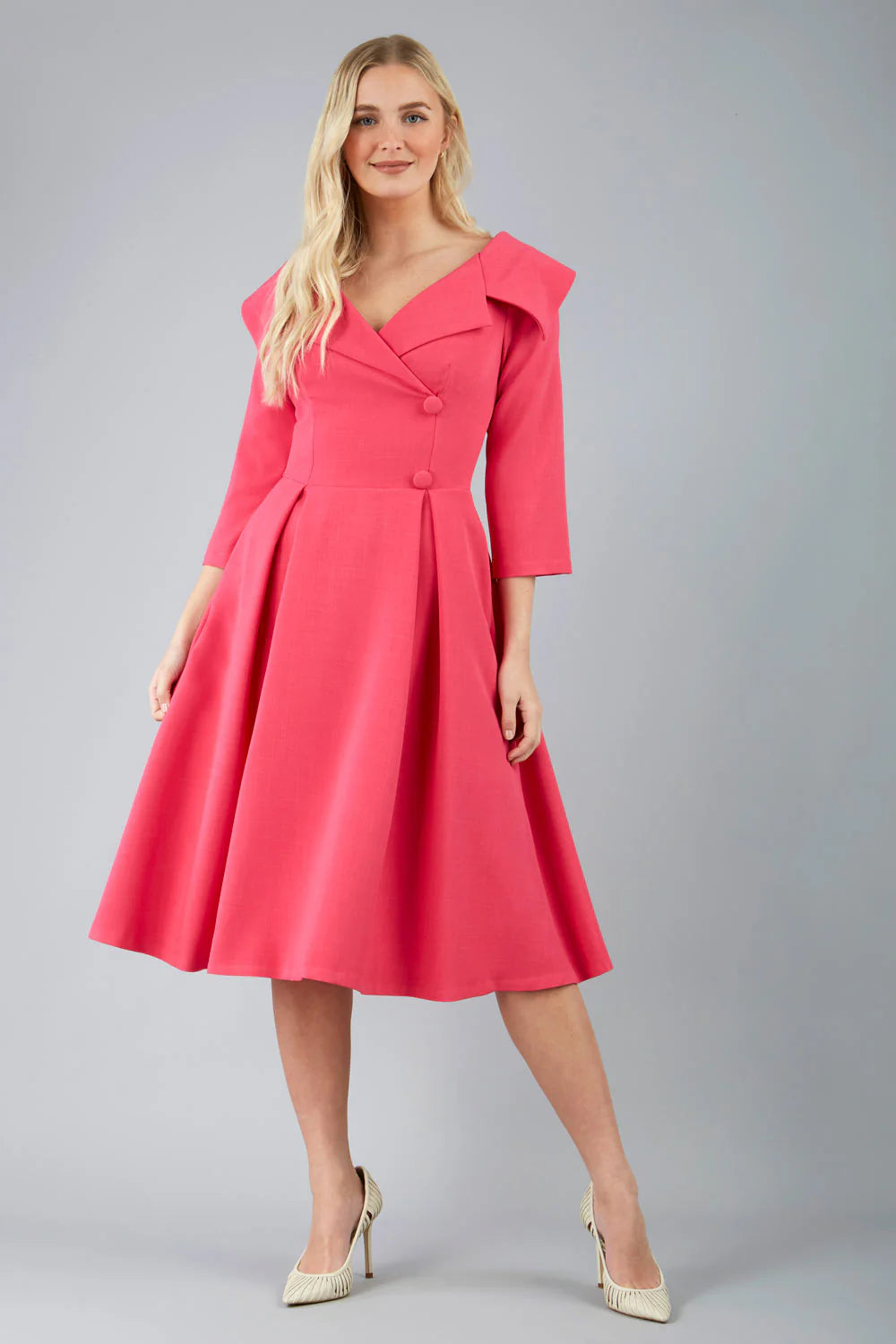 Hayley - Oversized Collar Swing Dress Elegant Style