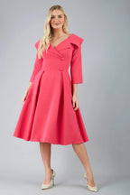 Hayley - Oversized Collar Swing Dress Elegant Style