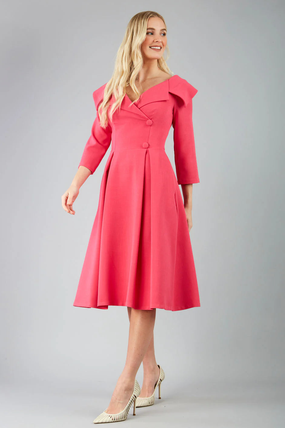 Hayley - Oversized Collar Swing Dress Elegant Style