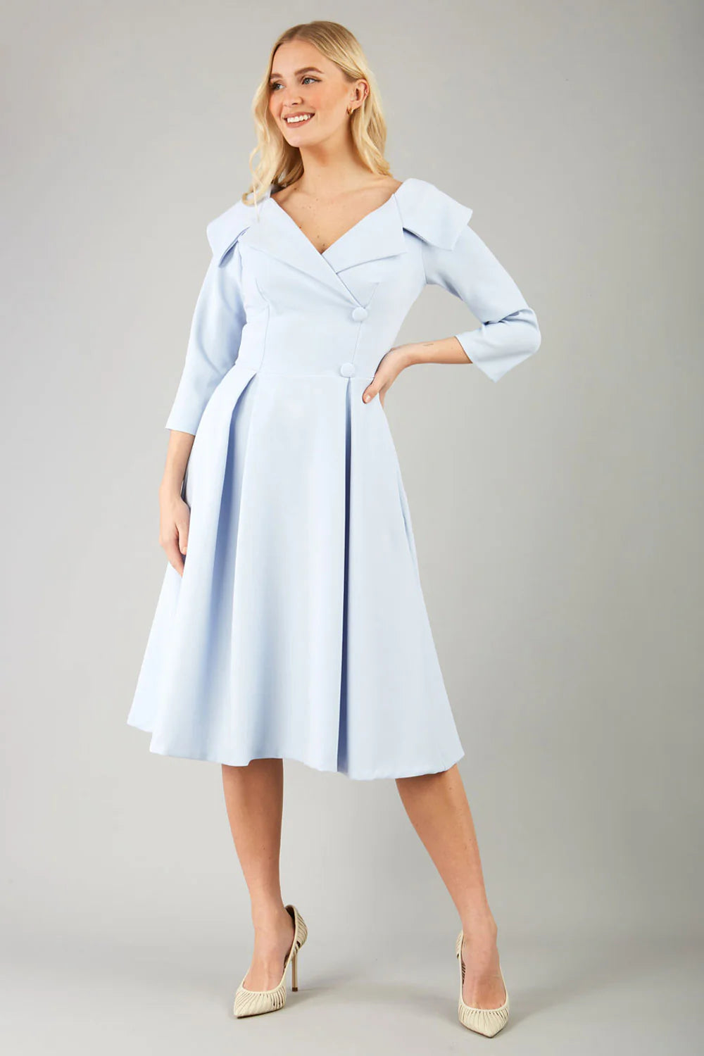 Hayley - Oversized Collar Swing Dress Elegant Style