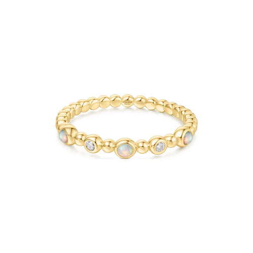 Alaya - Gold Bezel Kyoto Opal Beaded Ring for Women