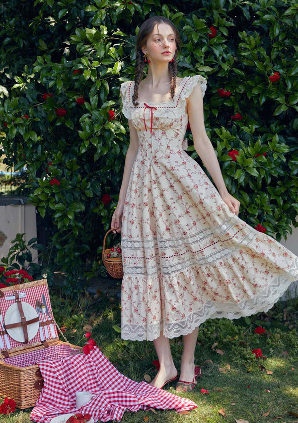 Nikita - Red Garnet Corset Dress Elegant Style