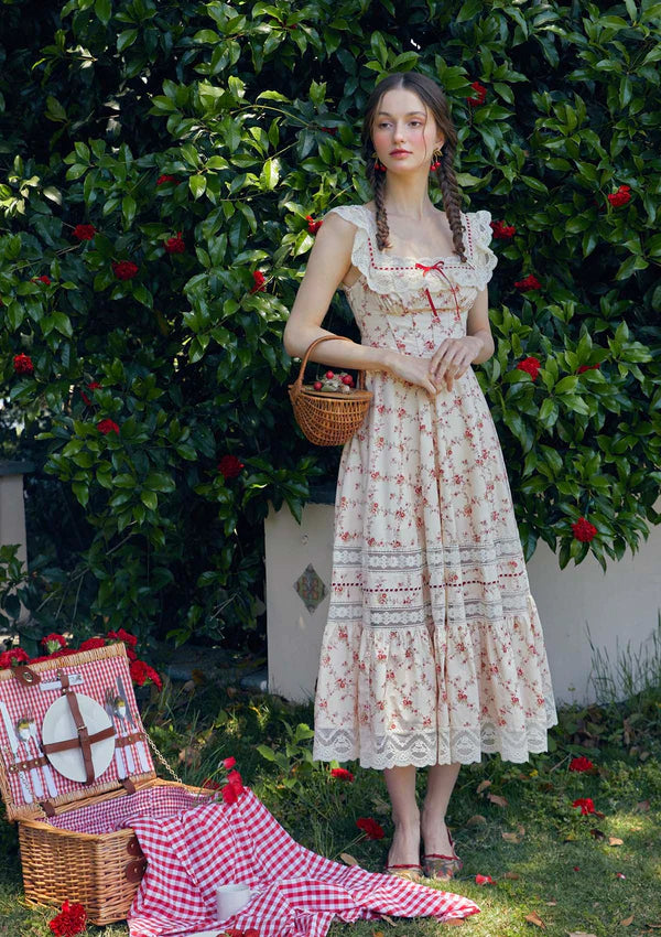 Nikita - Red Garnet Corset Dress Elegant Style