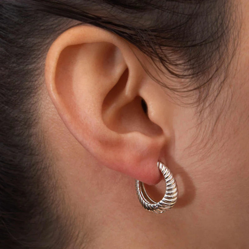 Arlette - Karia Textured Huggie Hoop Earrings Women