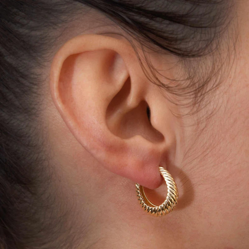 Arlette - Karia Textured Huggie Hoop Earrings Women
