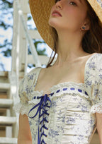 Taylor - White Elegant Corset Midi Dress for Women