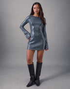 Andrea - Maroon Sequin Style Mini Dress Women