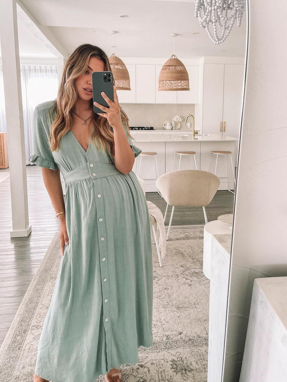 Evie - Sage Elegant Dress for Women