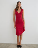 Angela - Elegant Adrenaline Tone Midi Dress Women