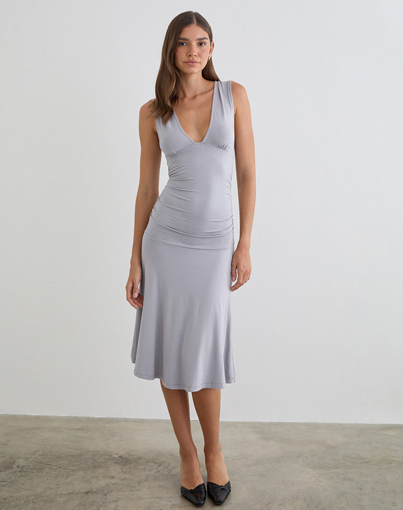Angela - Elegant Adrenaline Tone Midi Dress Women