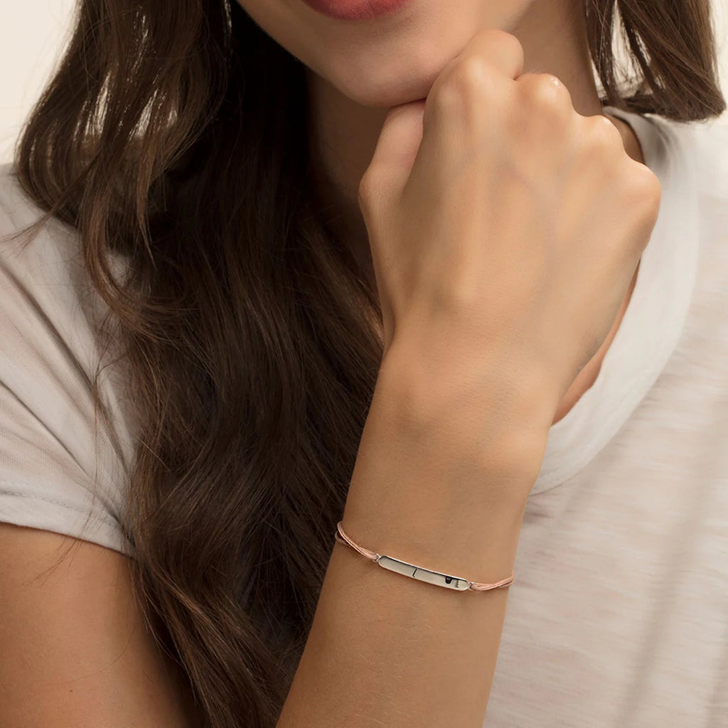 Aleah - Beige Engravable Plate Bracelet for Women