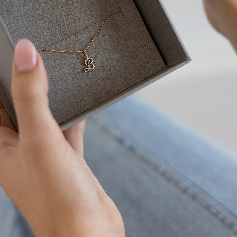 Alondra - Gold Initial Diamond Pendant for Women