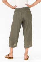 Mia - Womens Button Detail Casual Everyday Pants