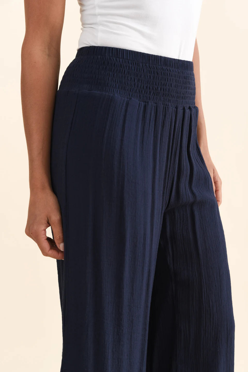Mia - Womens Button Detail Casual Everyday Pants