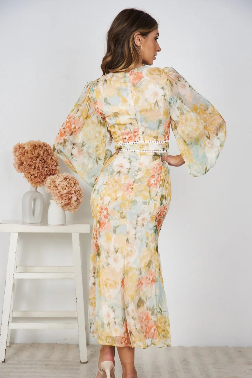 Ella - Floral Print Elegant Dress for Women