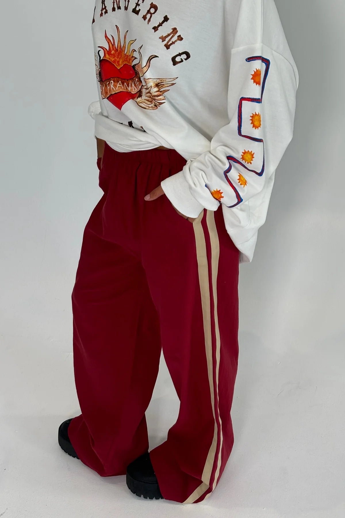 Adina - Maddie Wine Red Pants for Women