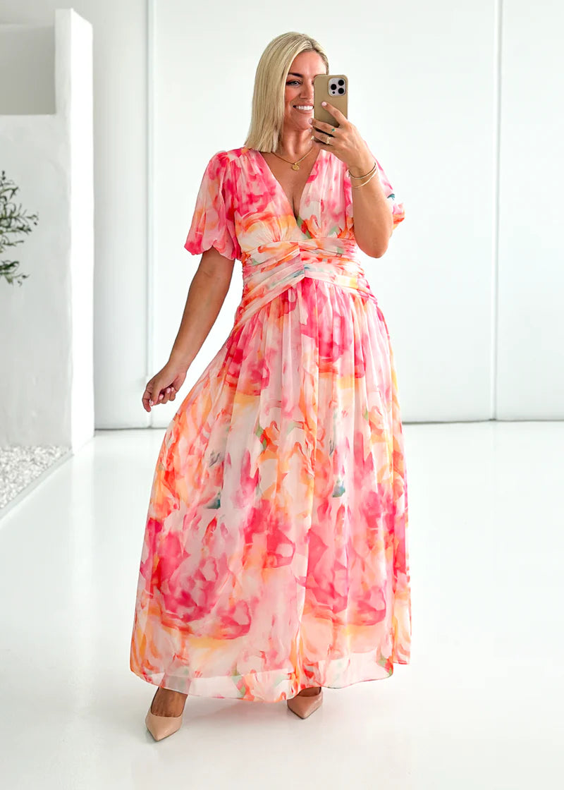 Emma - Ocean Flora Elegant Women’s Maxi Dress