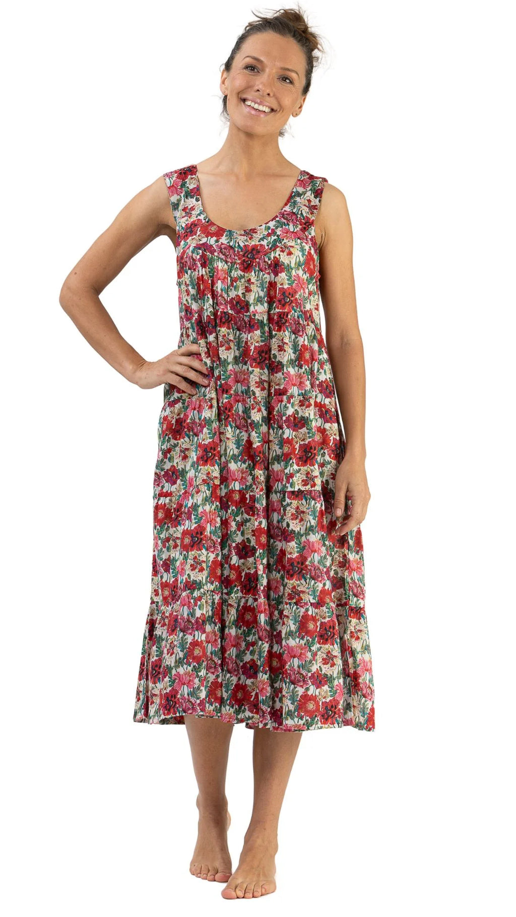 Mia - Poppy Sleeveless Maxi Night Dress