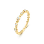 Alaya - Gold Bezel Kyoto Opal Beaded Ring for Women