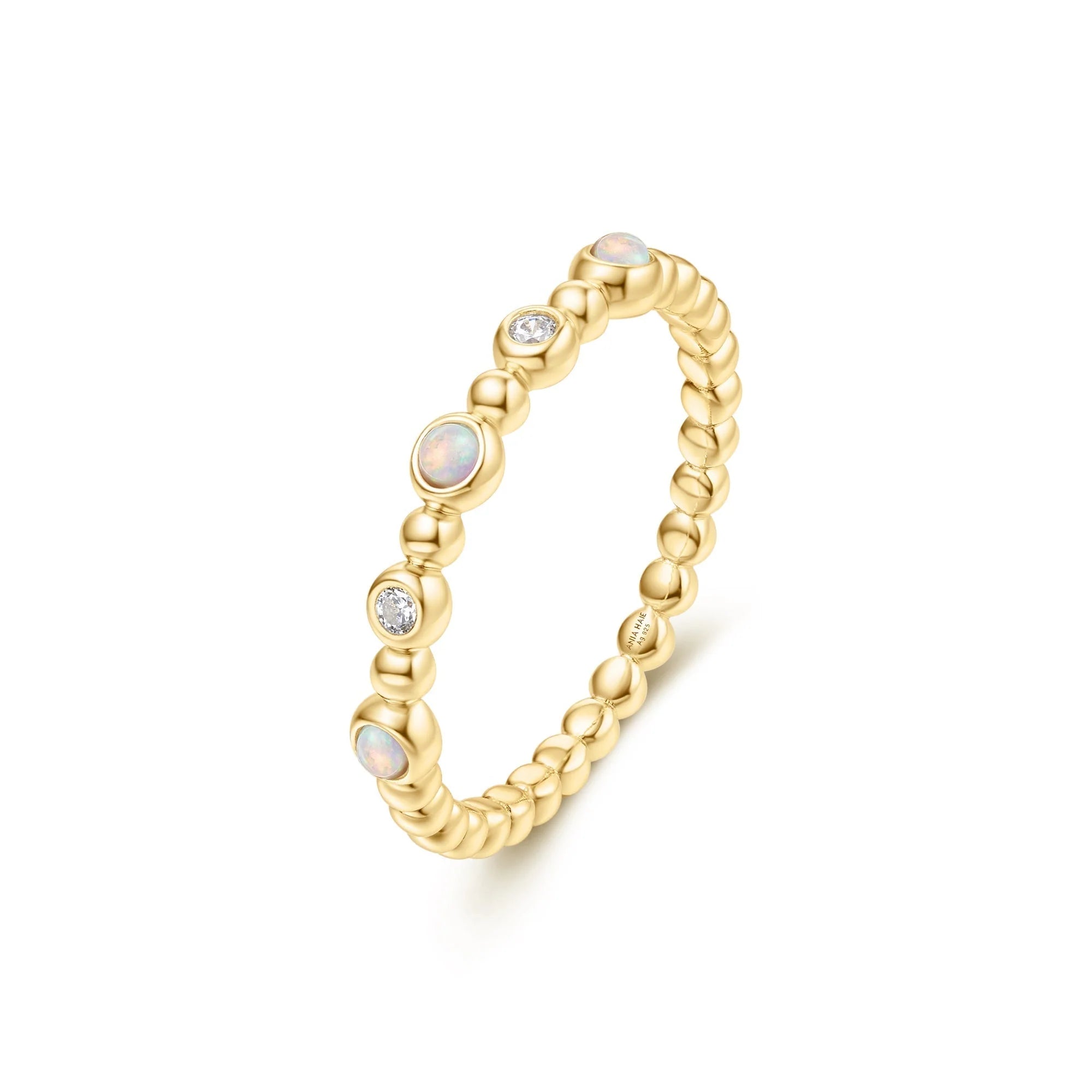 Alaya - Gold Bezel Kyoto Opal Beaded Ring for Women