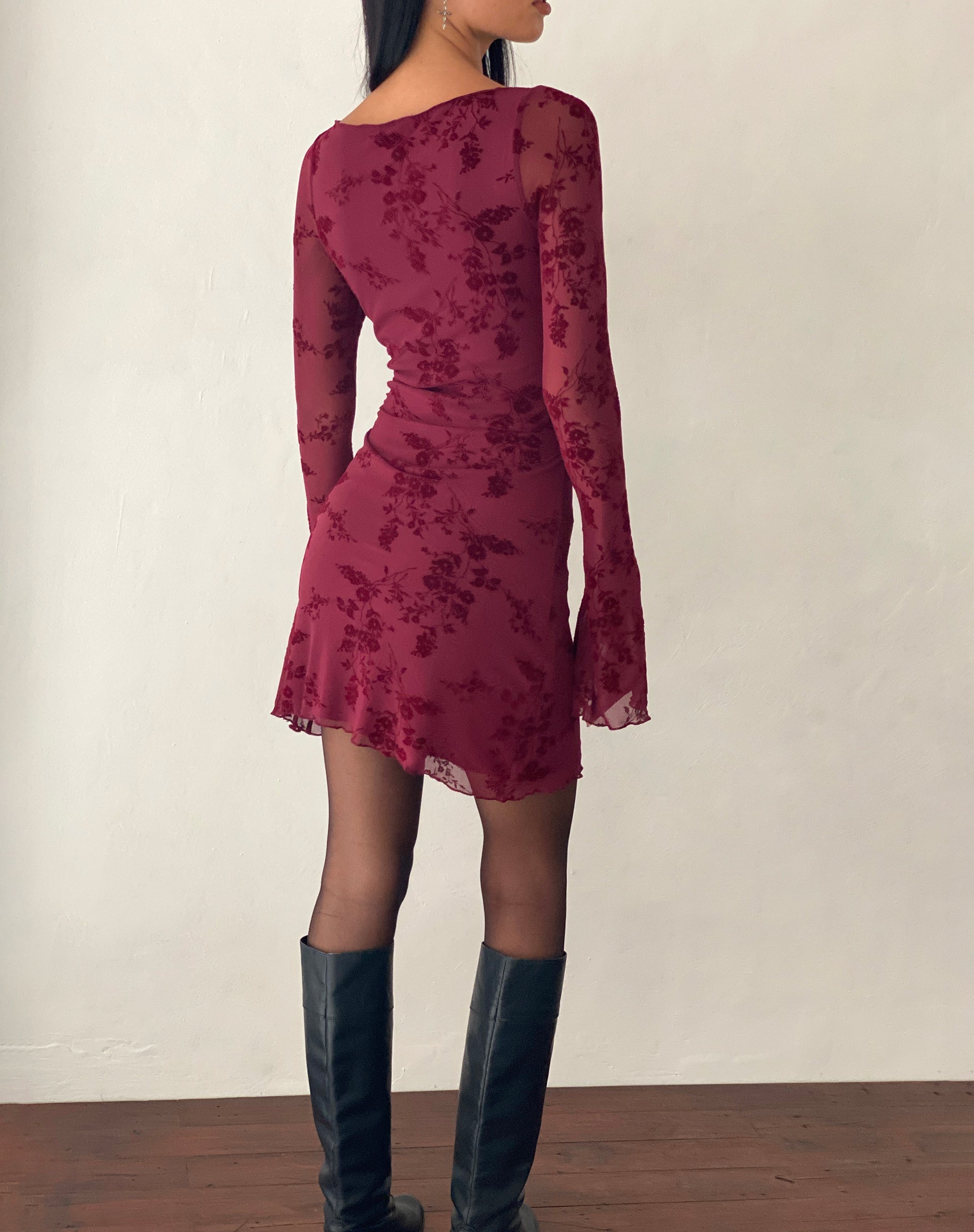 Ariana - Long Sleeve Floral Mini Dress Women