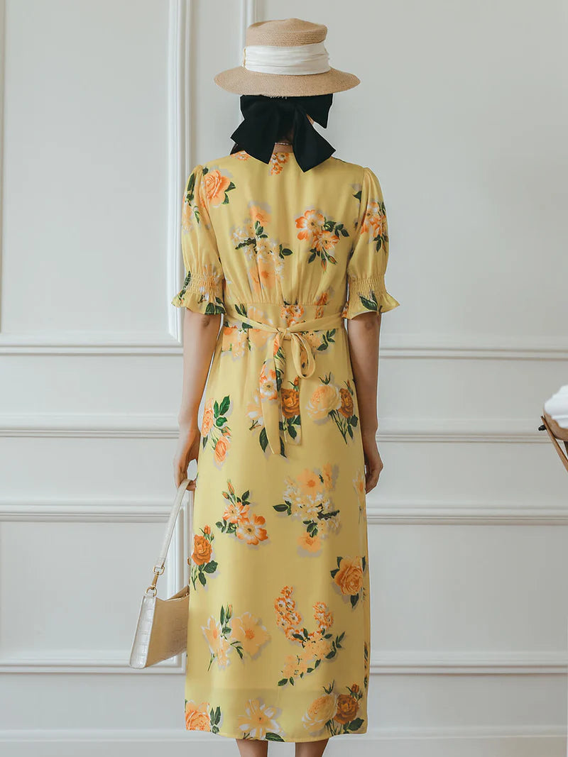 Arielle - Floral Printed Maxi Dress Women Elegant