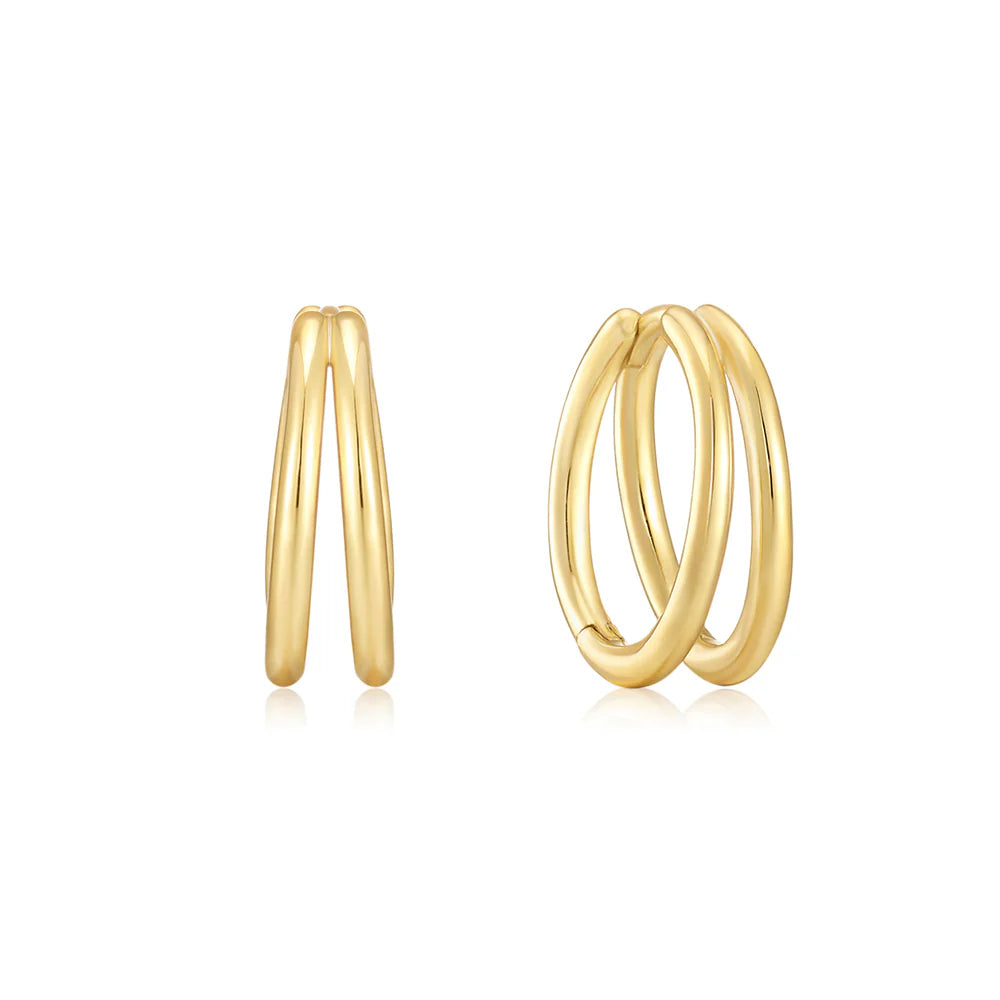 Anabel - Lindy Gold Sterling Silver Hoop Earrings